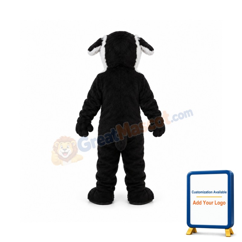 White & Black Dog Mascot Costume