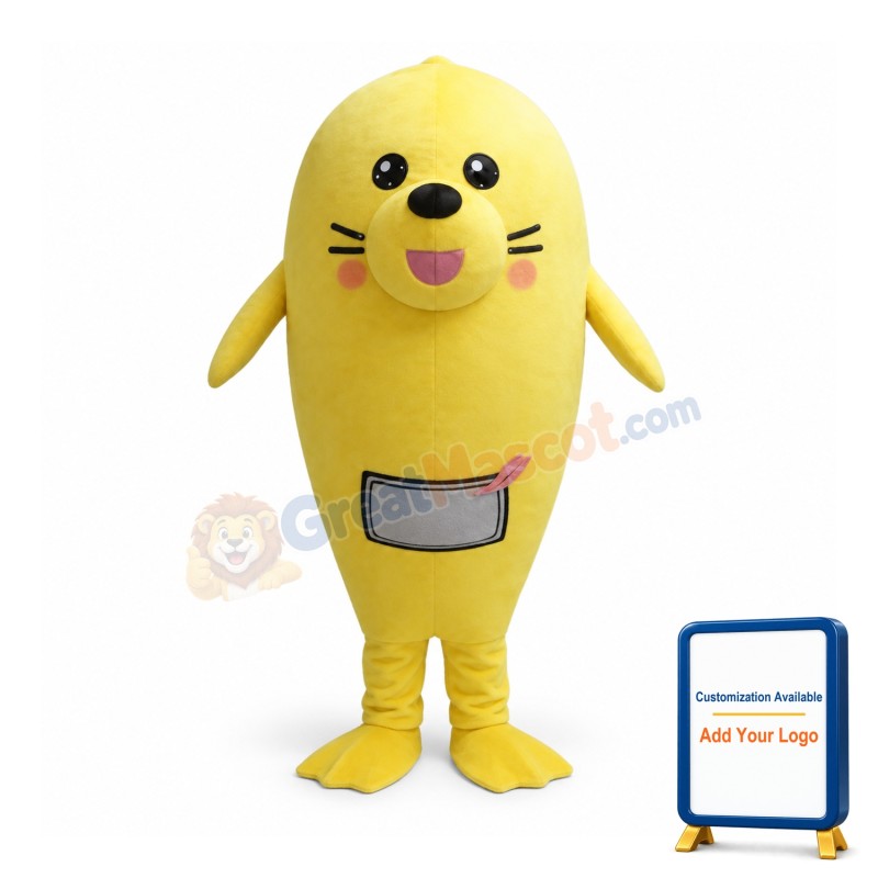 Yellow Seal Mascot Costume