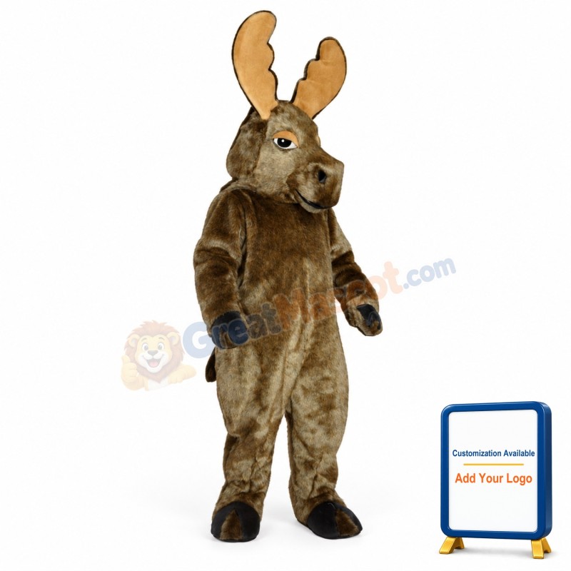 Grey Moose Mascot Costume