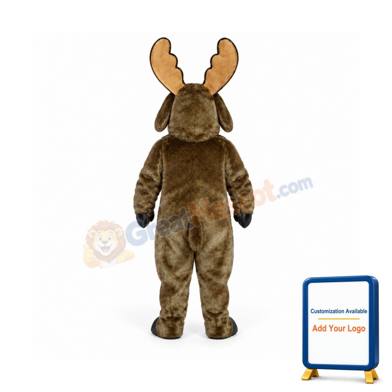 Grey Moose Mascot Costume
