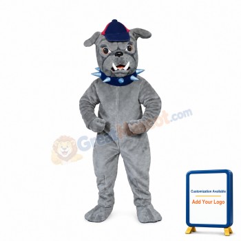 Gray Bulldog Mascot Costume