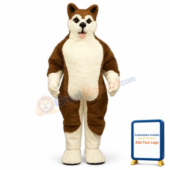 Brown Husky Mascot Costume