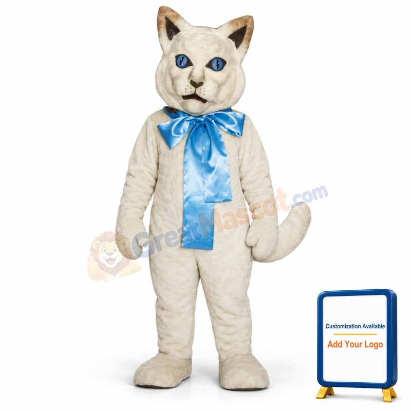 Cat w/ Bow Mascot Costume