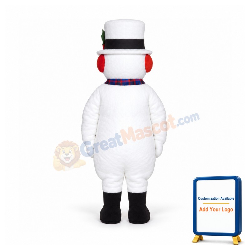 Extra Round Snowman w Hat Scarf Mascot Costume