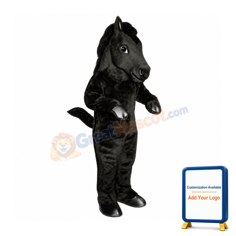 Black Mustang Mascot Costume