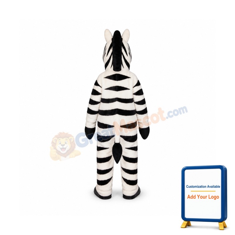 White Zebra Mascot Costume