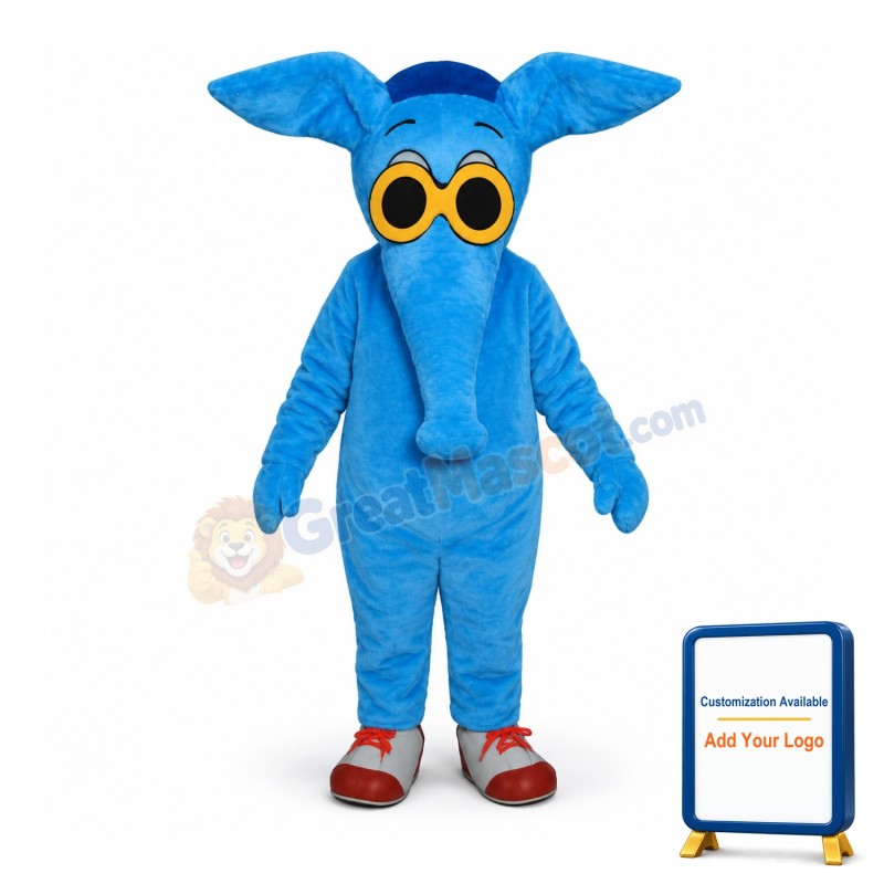 Blue Aardvark Mascot Costume