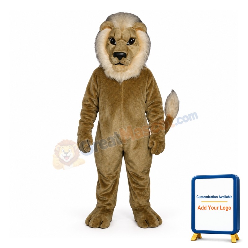 Blonde Lion Mascot Costume