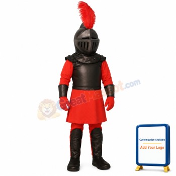 Cute Red Knight Mascot Costume