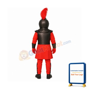 Cute Red Knight Mascot Costume