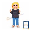 Yellow Hair Girl Mascot Costume