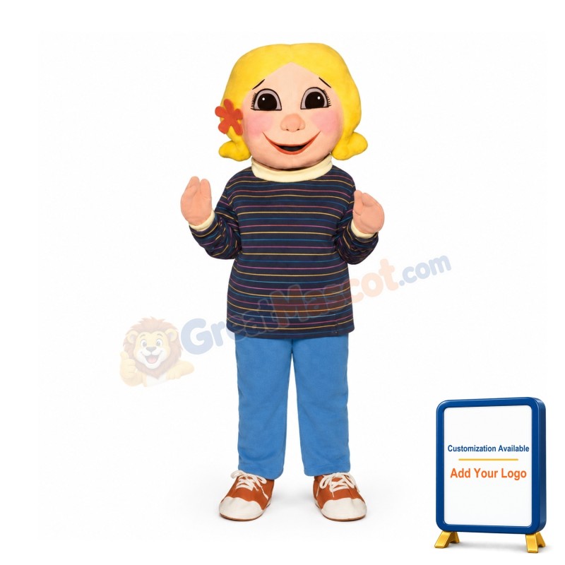 Yellow Hair Girl Mascot Costume