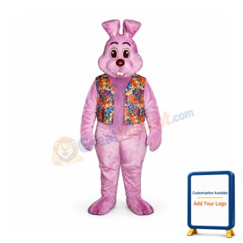 Lavender Louie Vest Bunny Mascot Costume