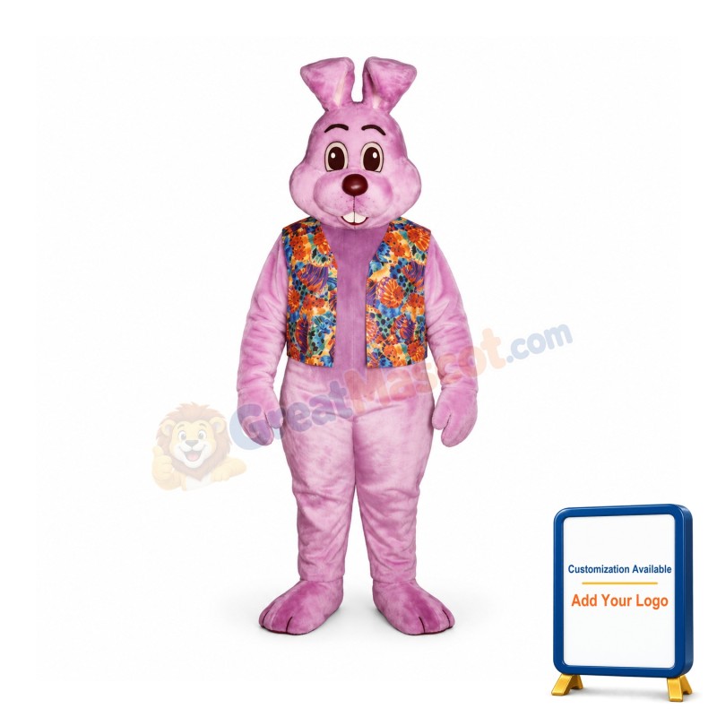 Lavender Louie Vest Bunny Mascot Costume