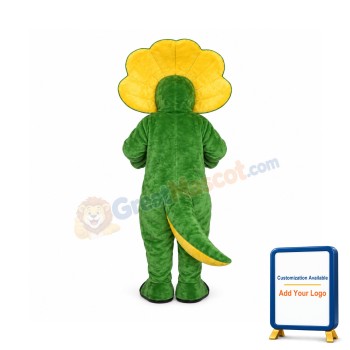 Green Triceratops Dinosaur Mascot Costume