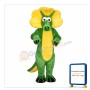 Green Triceratops Dinosaur Mascot Costume