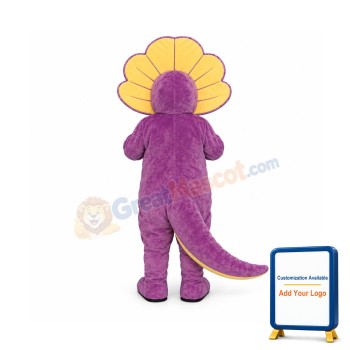 Purple Triceratops Dinosaur Mascot Costume