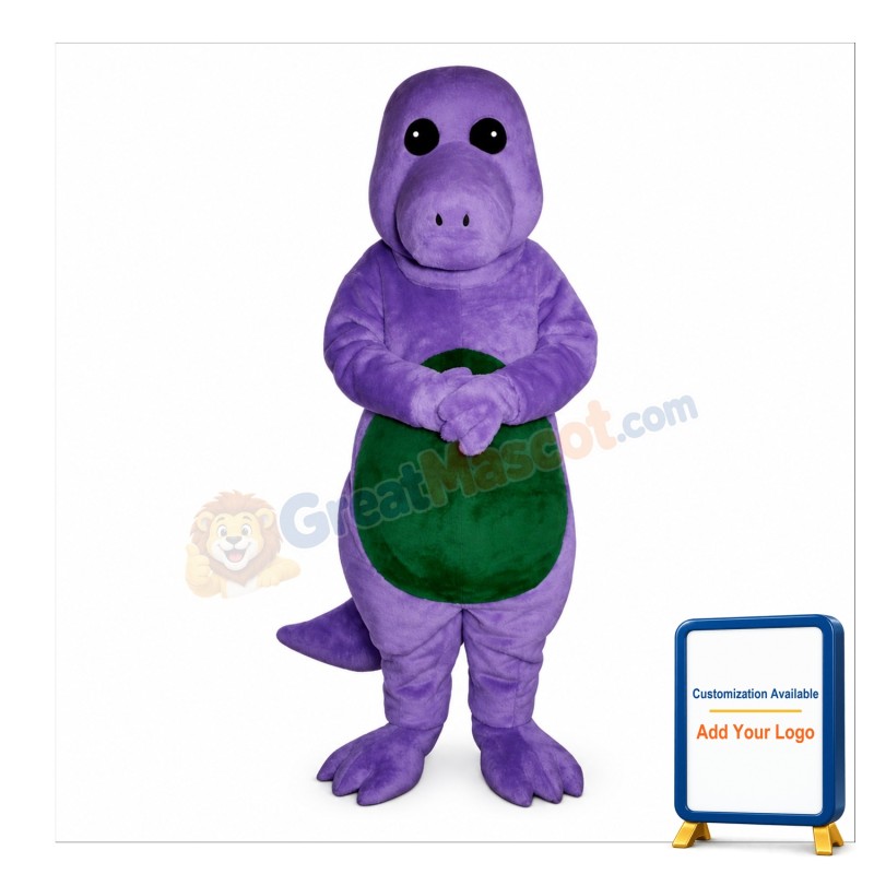 Purple Dinosaur Mascot Costume