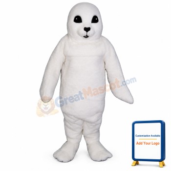 White Baby Seal Mascot Costume