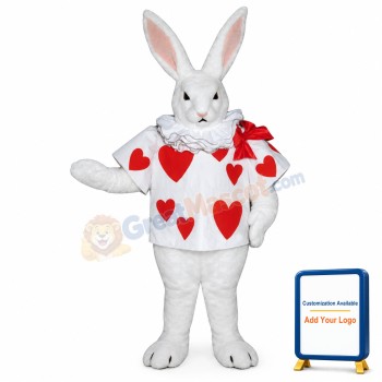 White Rabbit with Jacket Mascot Costume