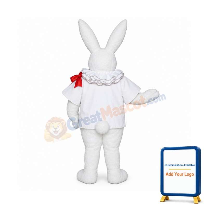 White Rabbit with Jacket Mascot Costume