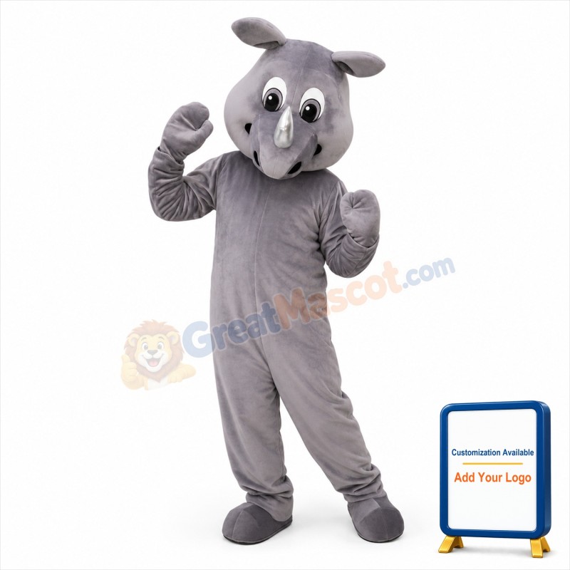 Realistic Rhinoceros Mascot Costume