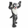 Grey Power Cat Wildcat Mascot Costume