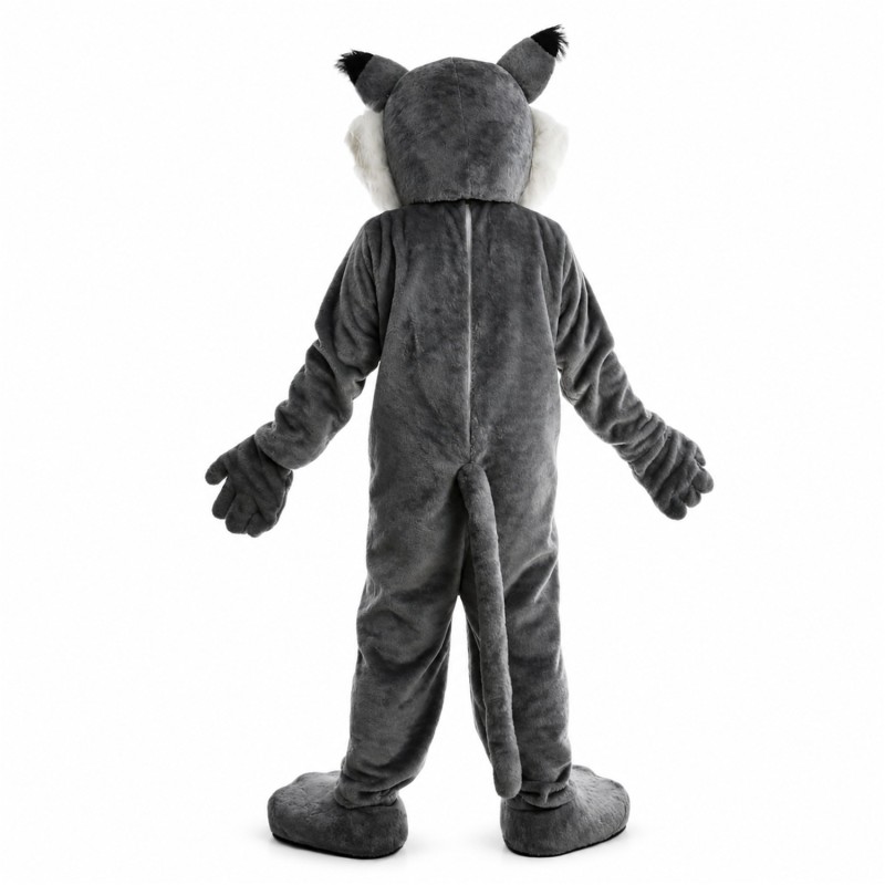 Grey Power Cat Wildcat Mascot Costume