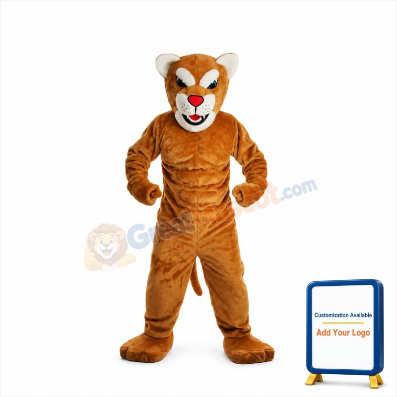 New Power Leopard Panther Cat Cougar Mascot Costume