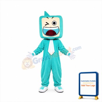 Green TV Set Mascot Costumes