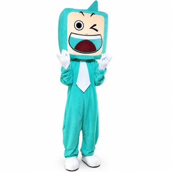 Green TV Set Mascot Costumes