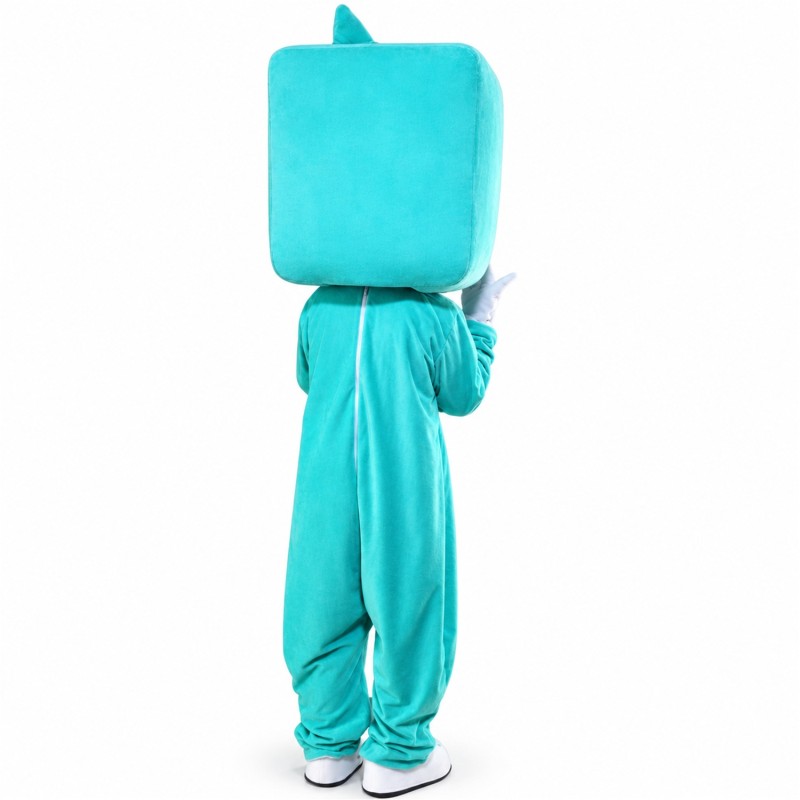 Green TV Set Mascot Costumes