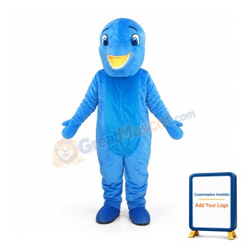 Happy Blue Dolphin Mascot Costumes