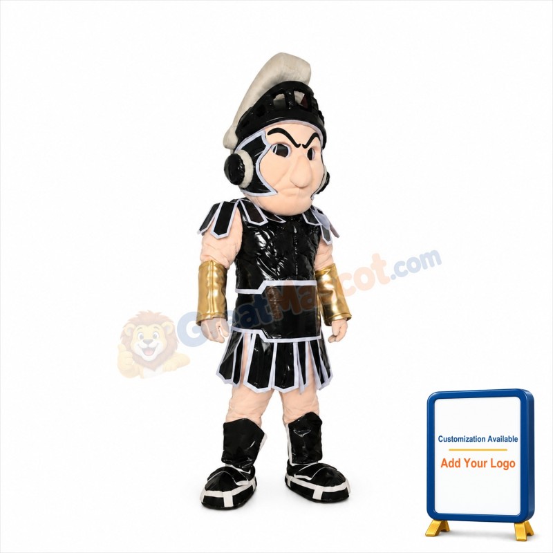 BLACK SPARTAN TROJAN KNIGHT SPARTY MASCOT COSTUME