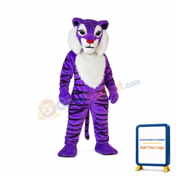 Purple Tiger Mascot Costume