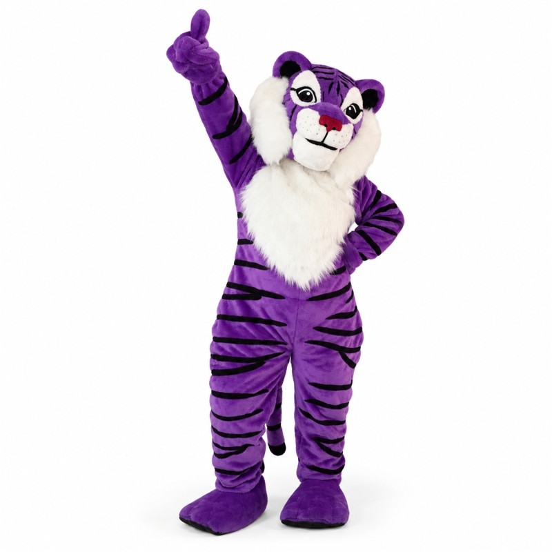 Purple Tiger Mascot Costume