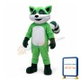 Green Ricky Racoon Mascot Costume