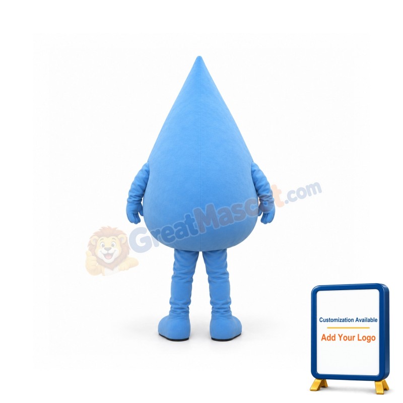 Blue Raindrop Mascot Costume