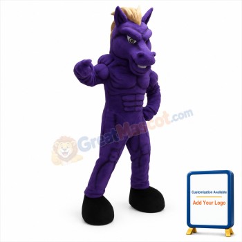 Purple Mustang Mascot Costume