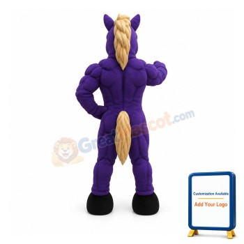 Purple Mustang Mascot Costume