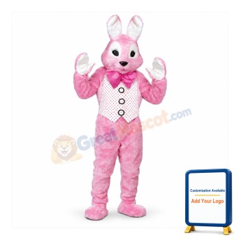 Adult Pink Bunny Mascot Costume