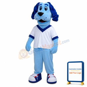 Cute Blue Dog Mascot Costume