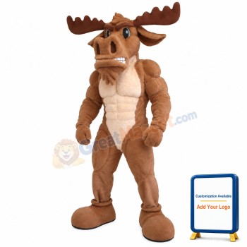 Power Muscly Moose Mascot Costume