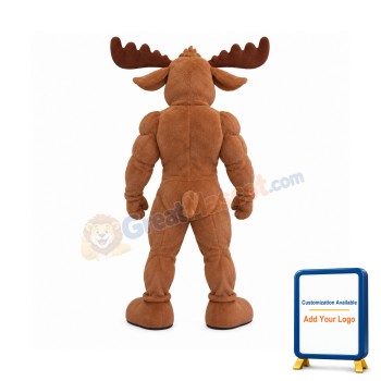 Power Muscly Moose Mascot Costume