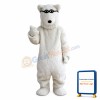 Glasses White Polar Bears Mascot Costume