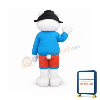 Cute Friendly Polar Bear Mascot Costume