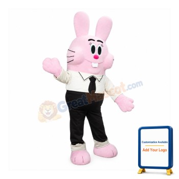 Pink Bunny Mascot Costume Adult Character Costume