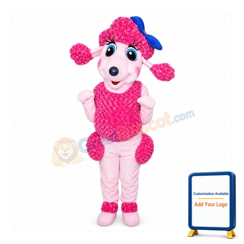 Pink French Poodle Mascot Costume Adult Costume