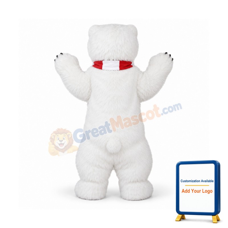 Furry Polar Bear Mascot Costume