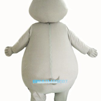 Big Fat Grey Hippo Mascot Costume